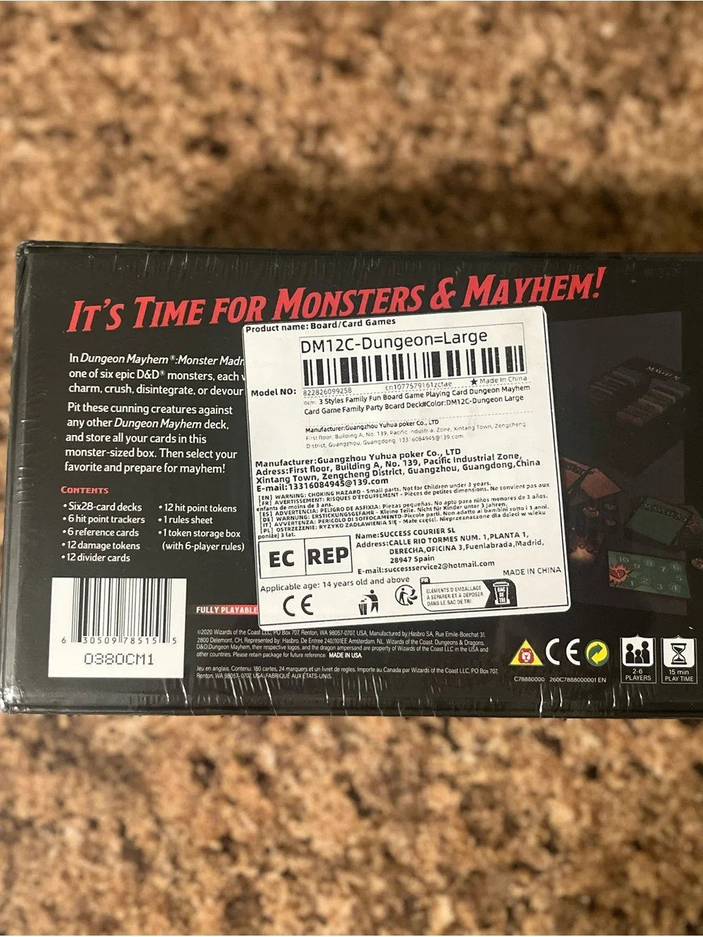 Dungeons & Dragons Dungeon Mayhem: Monster Madness Card Game - Black/Red